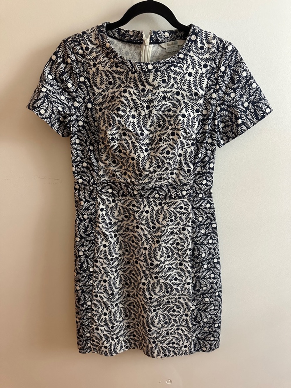 Boden Navy and White Floral Lace Sheath Dress